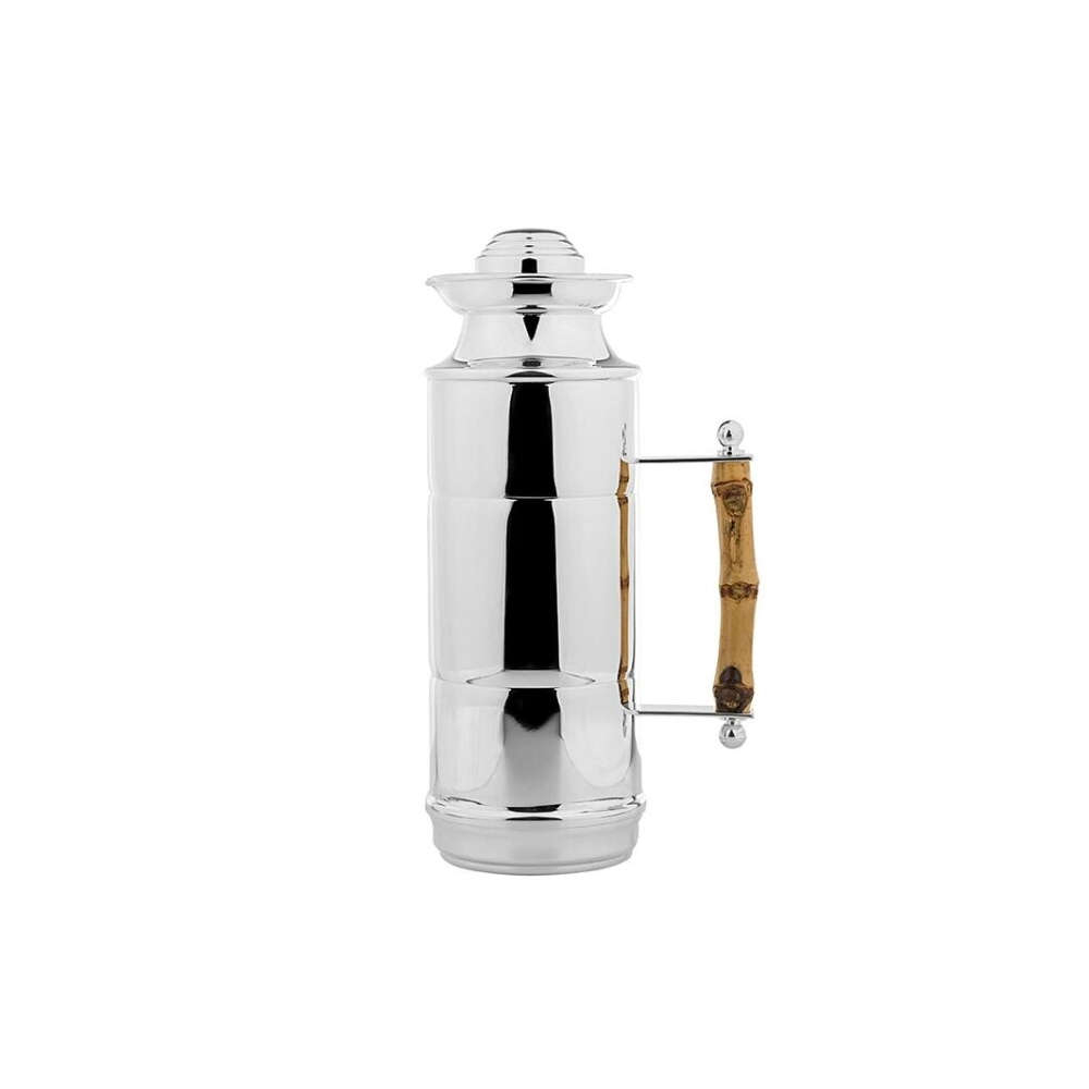Garrafa Termica Shefield Plate Em Prata e Bambu 500 Ml Garrafa Termica Shefield Plate Em Prata e Bambu 500 Ml