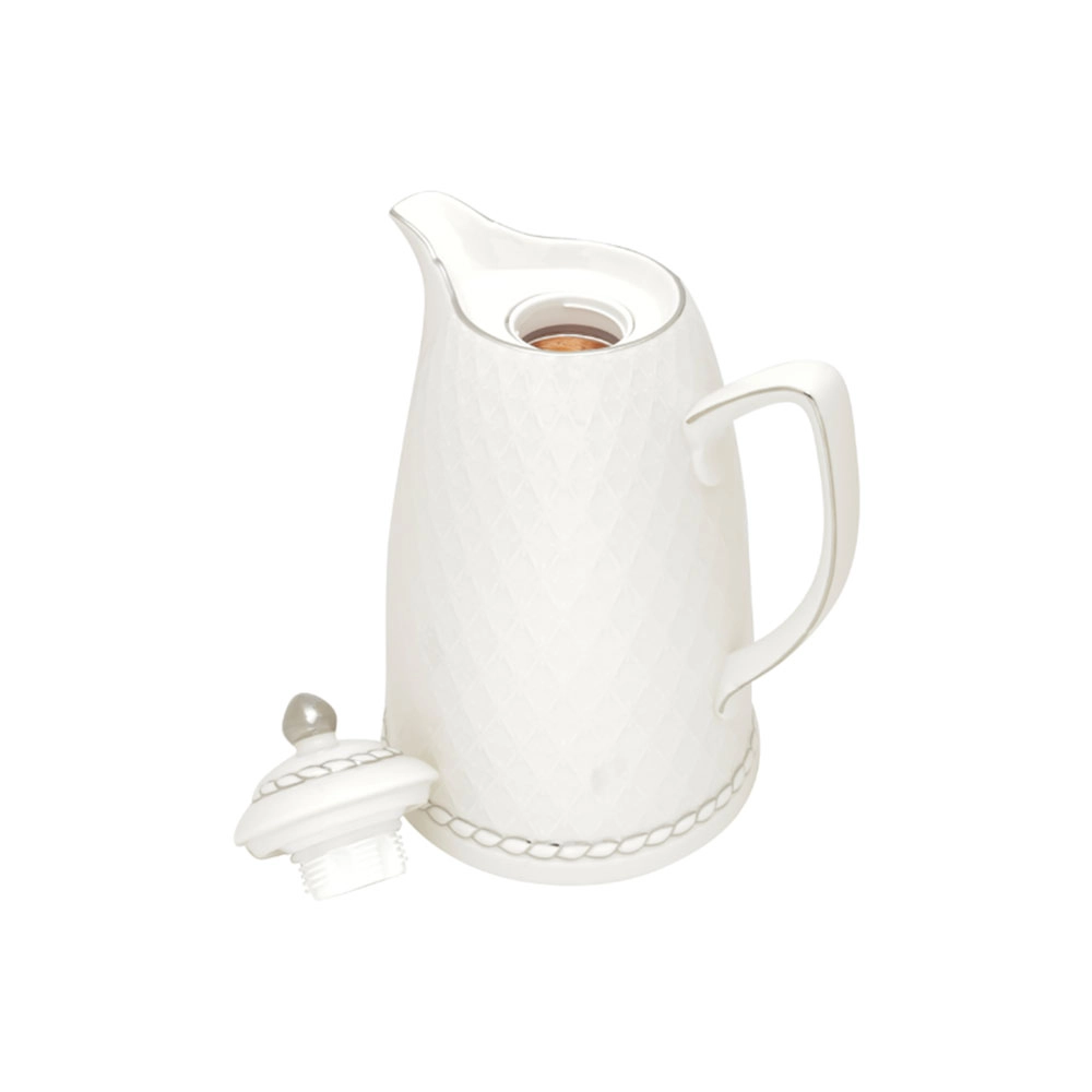 Garrafa Termica Wolff Branco e Prata 900 Ml Garrafa Termica Wolff Branco e Prata 900 Ml