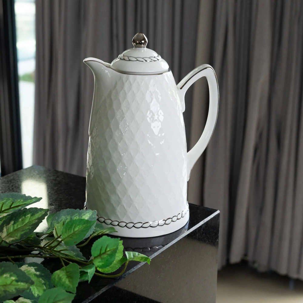 Garrafa Termica Wolff Branco e Prata 900 Ml Garrafa Termica Wolff Branco e Prata 900 Ml