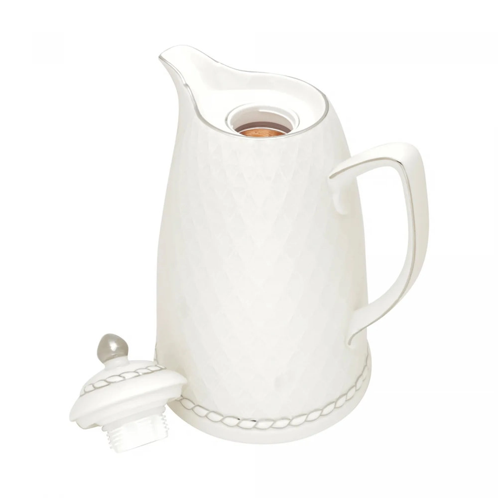 Garrafa Termica Wolff Branco e Prata 900 Ml Garrafa Termica Wolff Branco e Prata 900 Ml