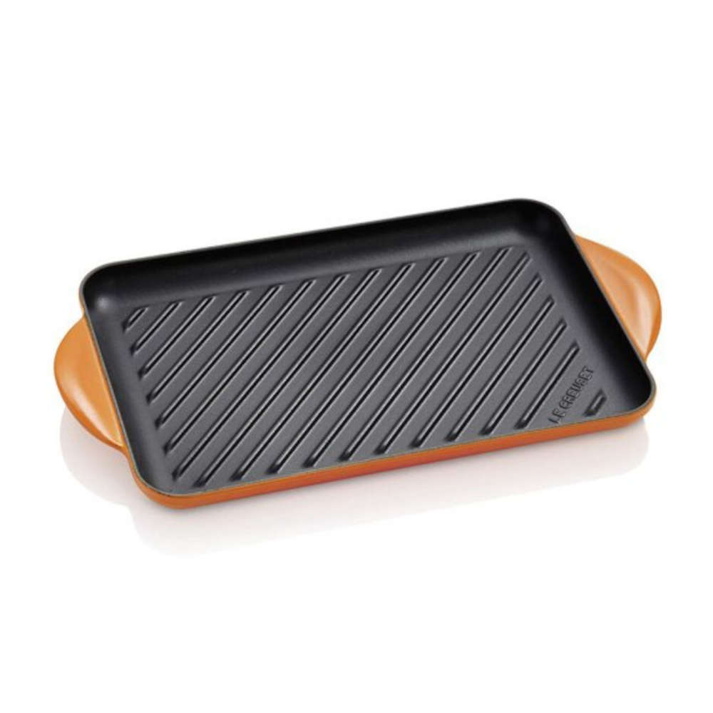 Grelha Retangular Rasa 32 Cm Laranja Le Creuset