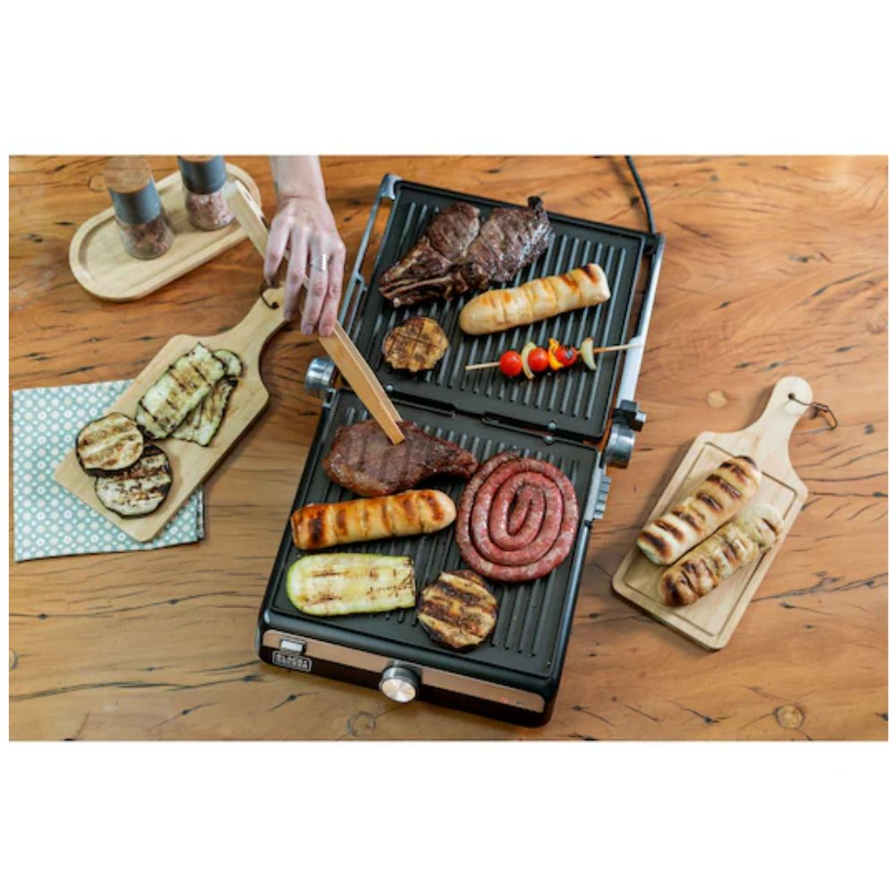 Grill Eletrico C/ Abertura Black + Decker Gourmand Gris G1500g