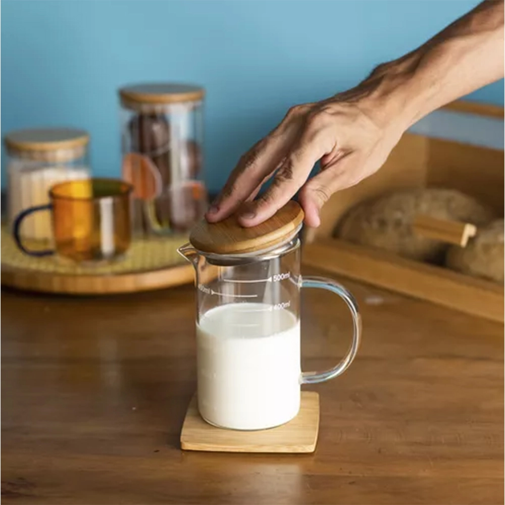 Jarra Com Medida e Tampa Oikos Bambu 500 Ml Jarra Com Medida e Tampa Oikos Bambu 500 Ml