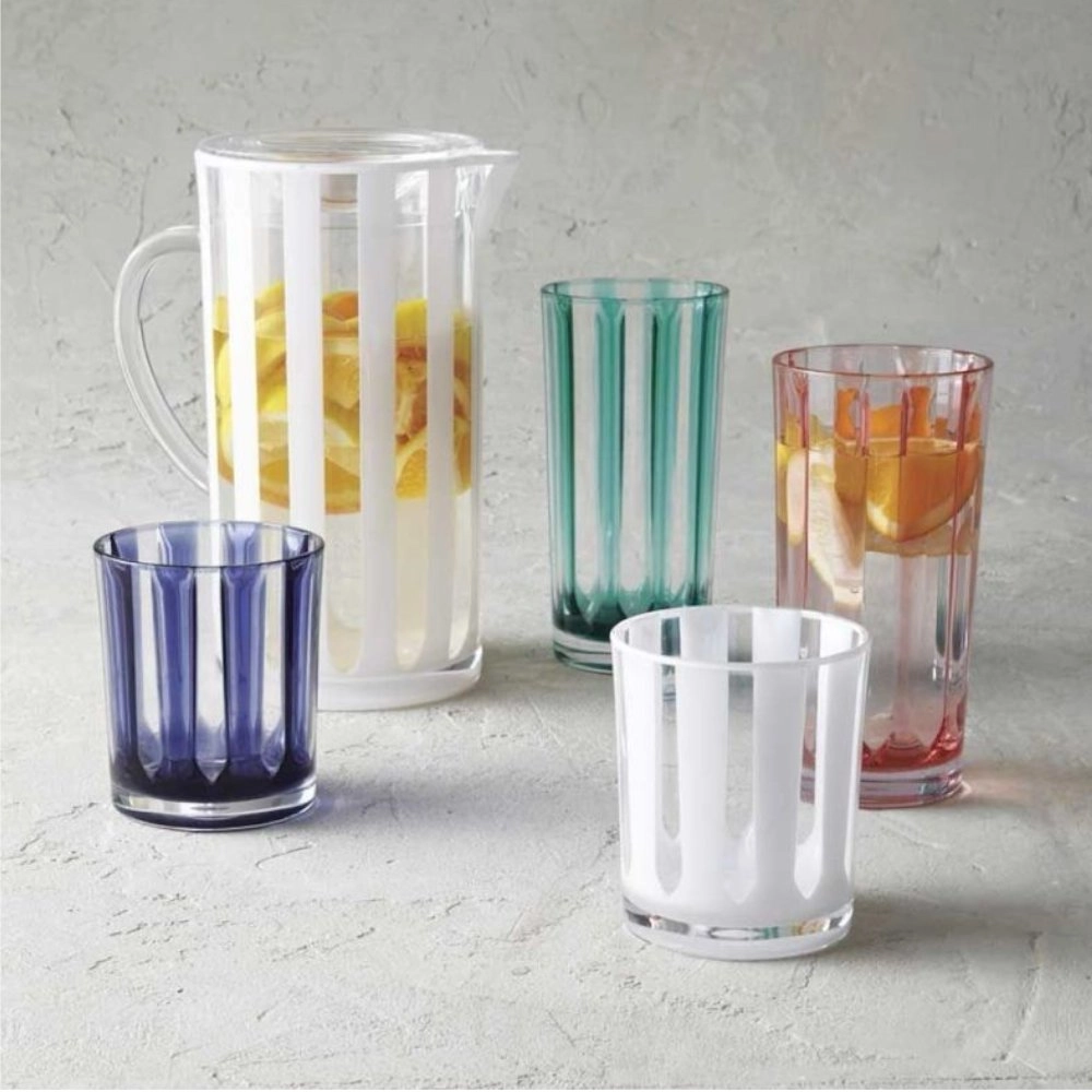 Jarra Stripes de Acrilico Branco Jarra Stripes de Acrilico Branco