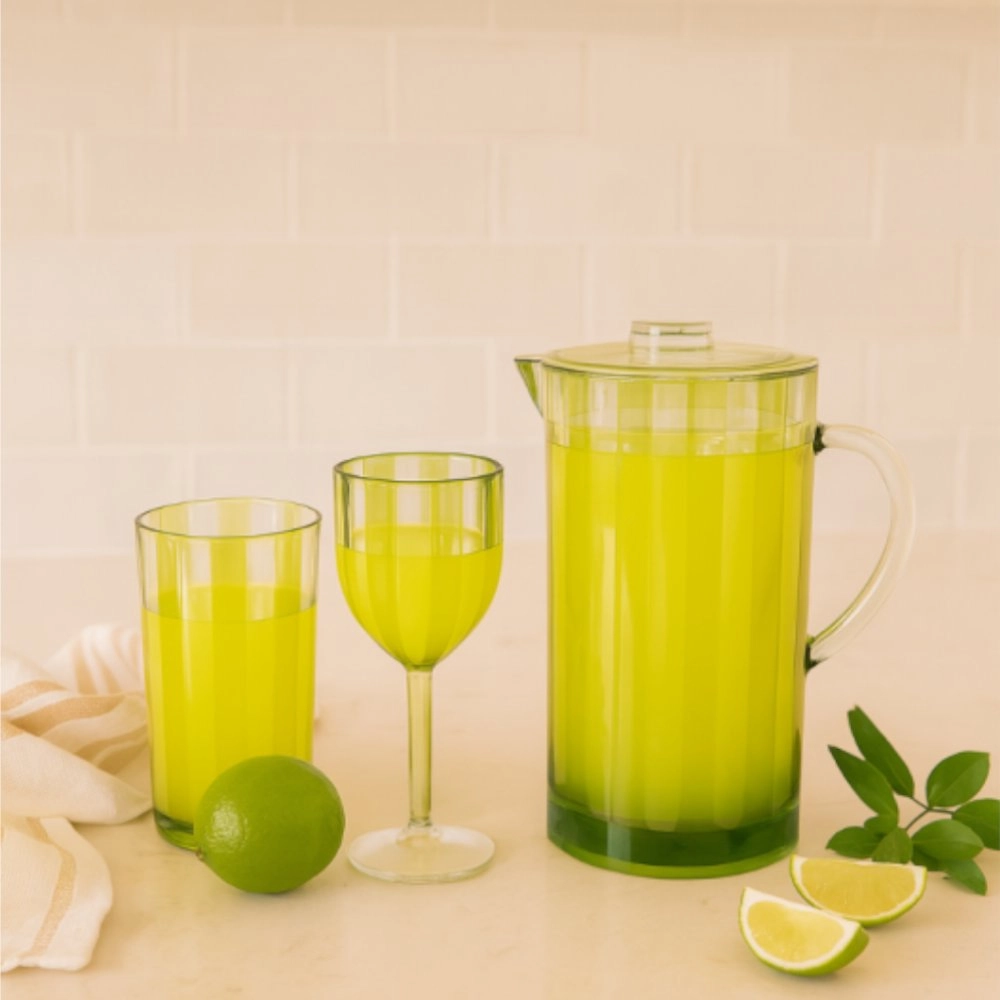 Jarra Stripes de Acrilico Verde