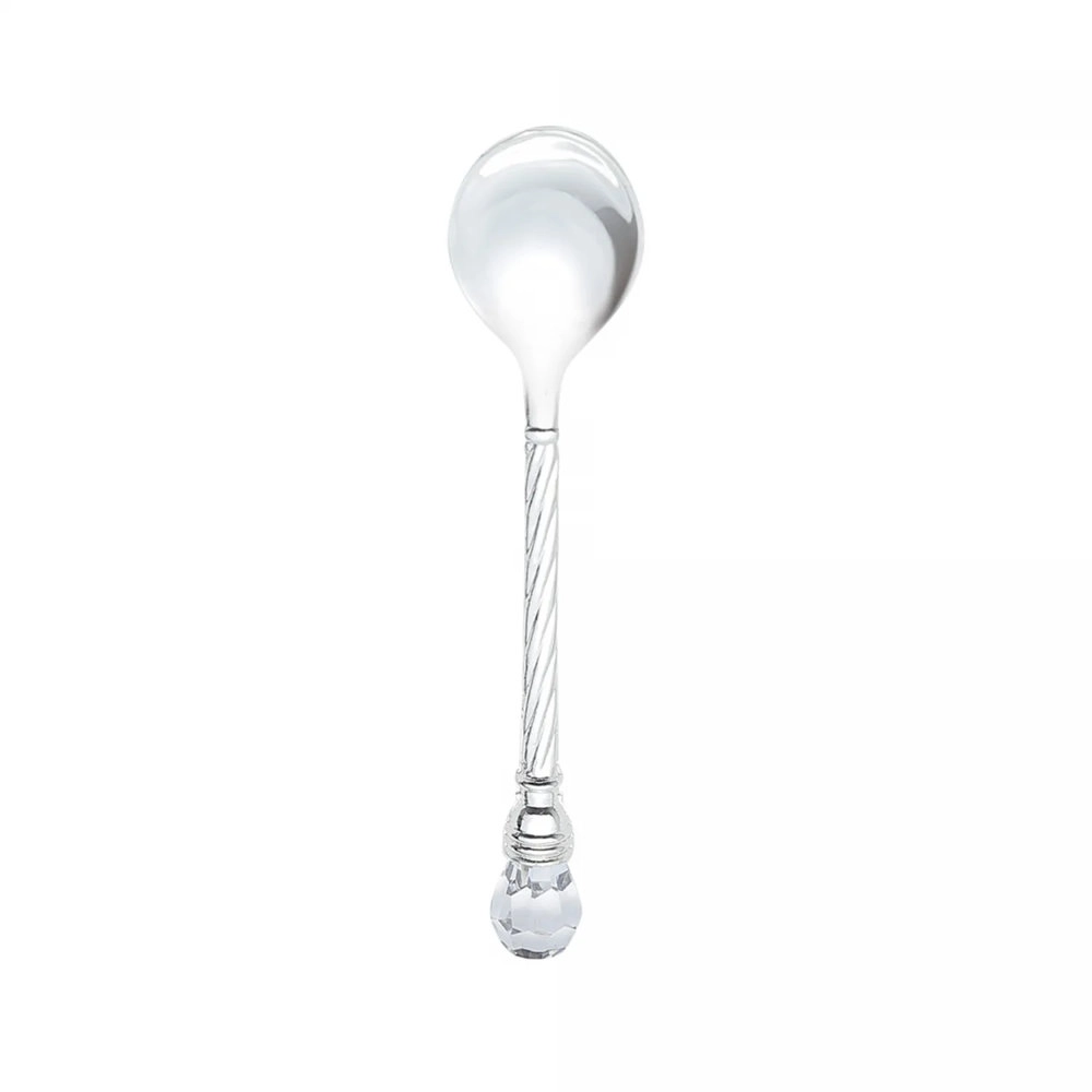 Jc C/6 Colheres P/cafe Zamac Silver Plated Cristal
