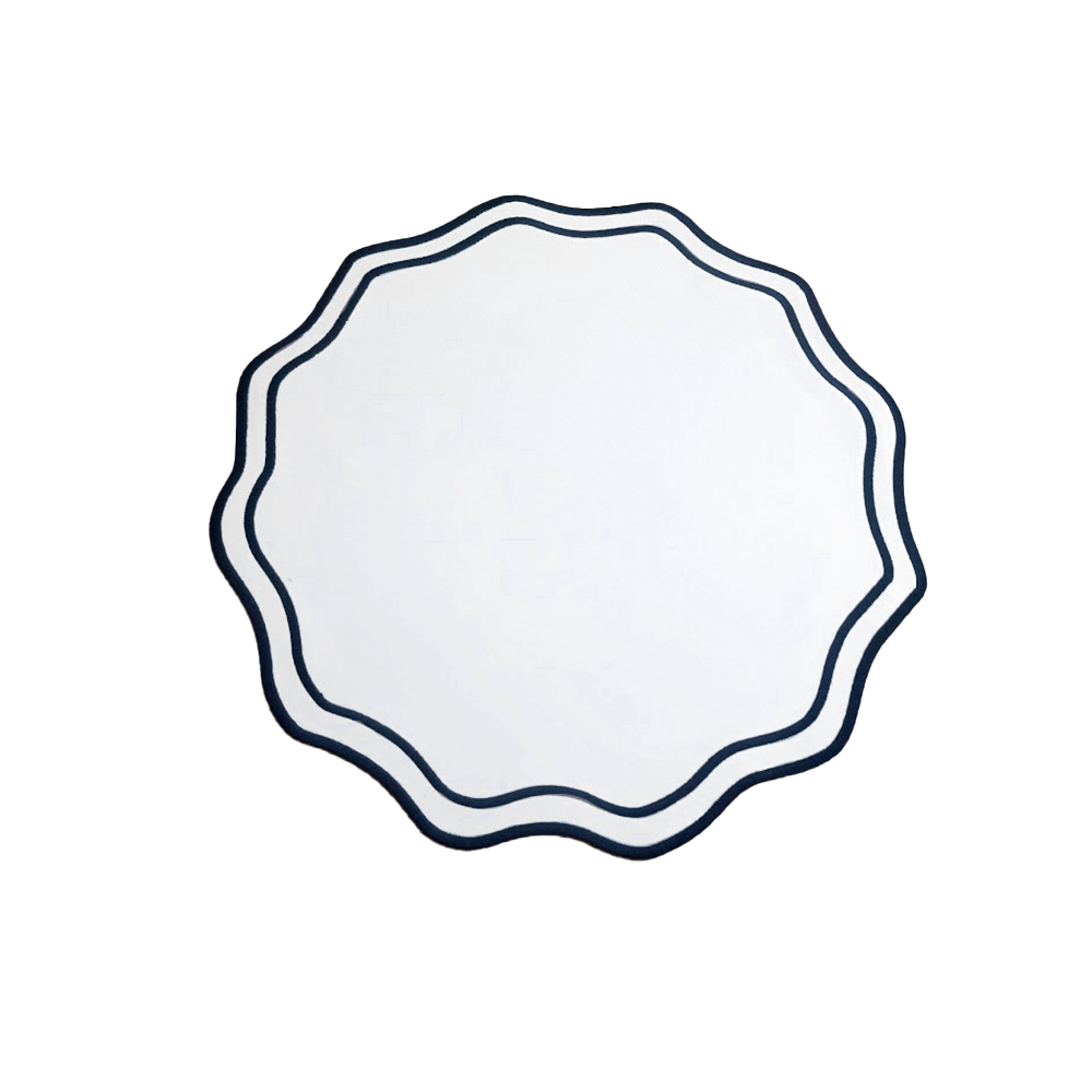 Jogo Americano Redondo Ld Home Decor Branco Com Borda Colorida 40 Cm - Cada