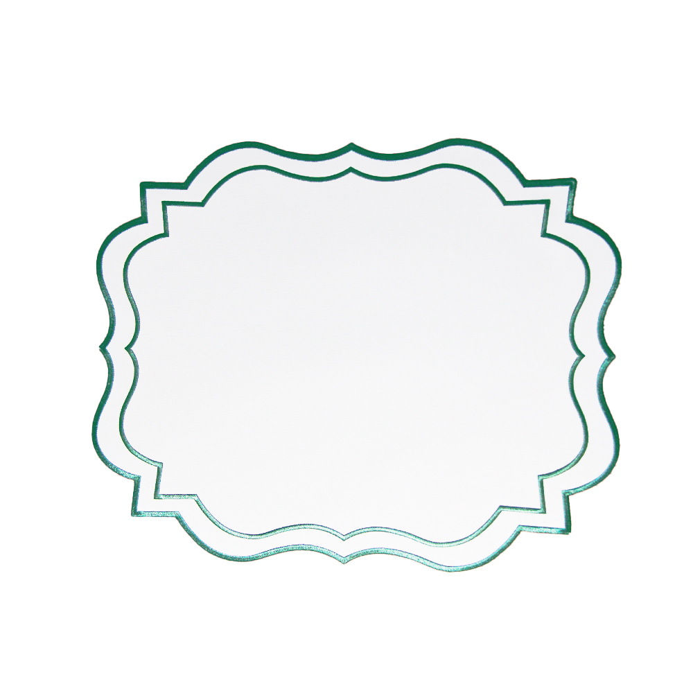 Jogo Americano Redondo Ld Home Decor Branco Com Borda Colorida 40 Cm - Cada Jogo Americano Redondo Ld Home Decor Branco Com Borda Colorida 40 Cm - Cada