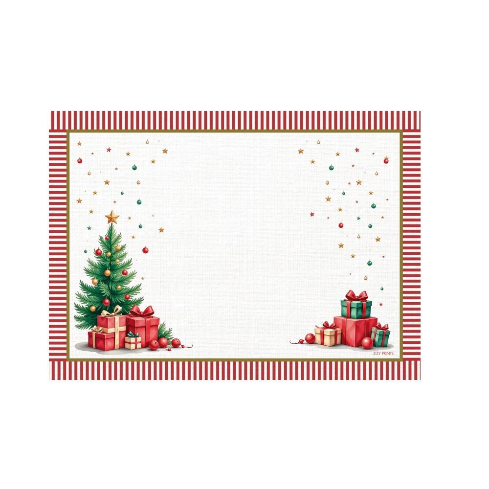 Jogo C/ 12 Lugares Americanos Natal Vermelho - Zizy Prints