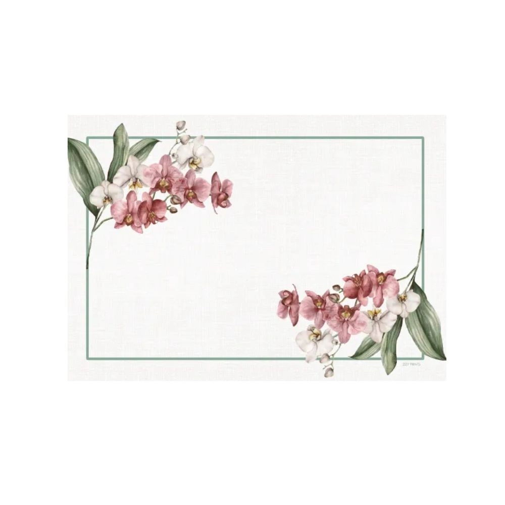 Jogo C/ 12 Lugares Americanos Orquidea Rosa - Zizy Prints Jogo C/ 12 Lugares Americanos Orquidea Rosa - Zizy Prints