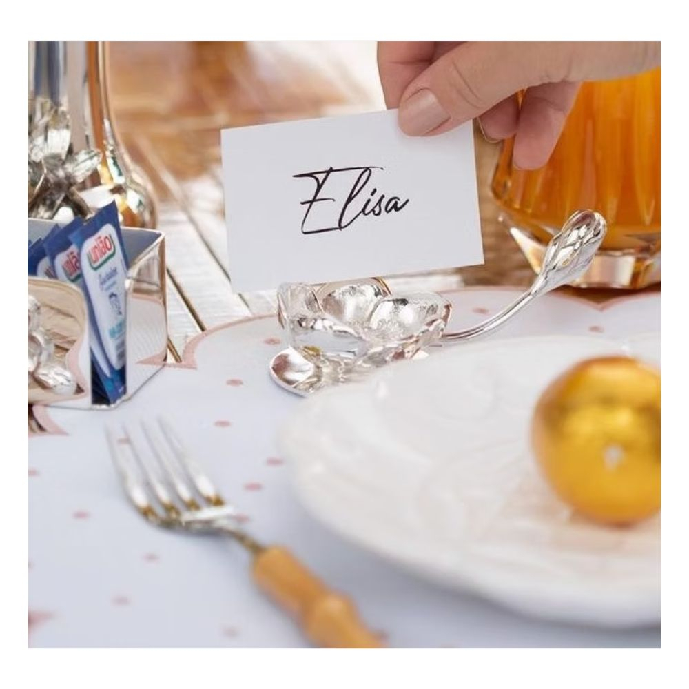 Jogo C/ 2 Porta Talheres / Menu Orfevrerie Royale Flor - Prata Jogo C/ 2 Porta Talheres / Menu Orfevrerie Royale Flor - Prata