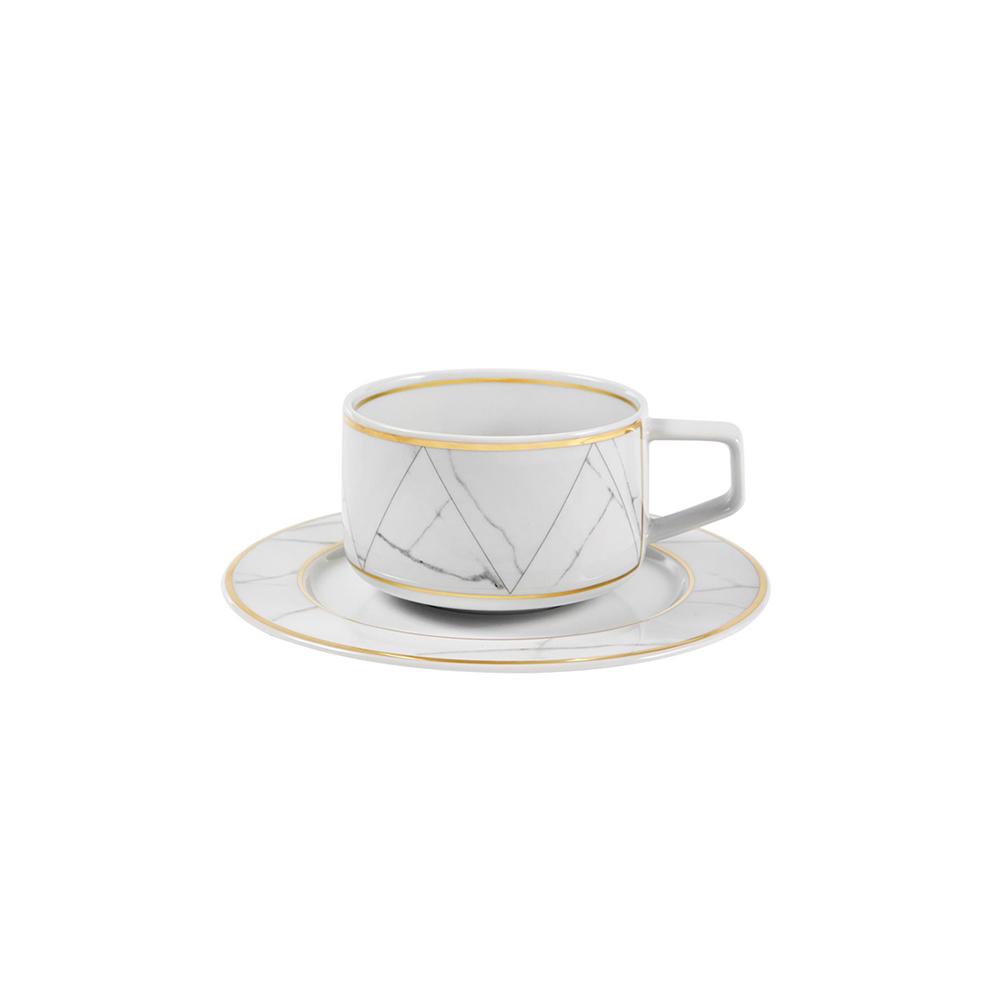 Jogo  C/ 4 Xicaras de Cha C/ Pires Carrara Vista Alegre 250 Ml