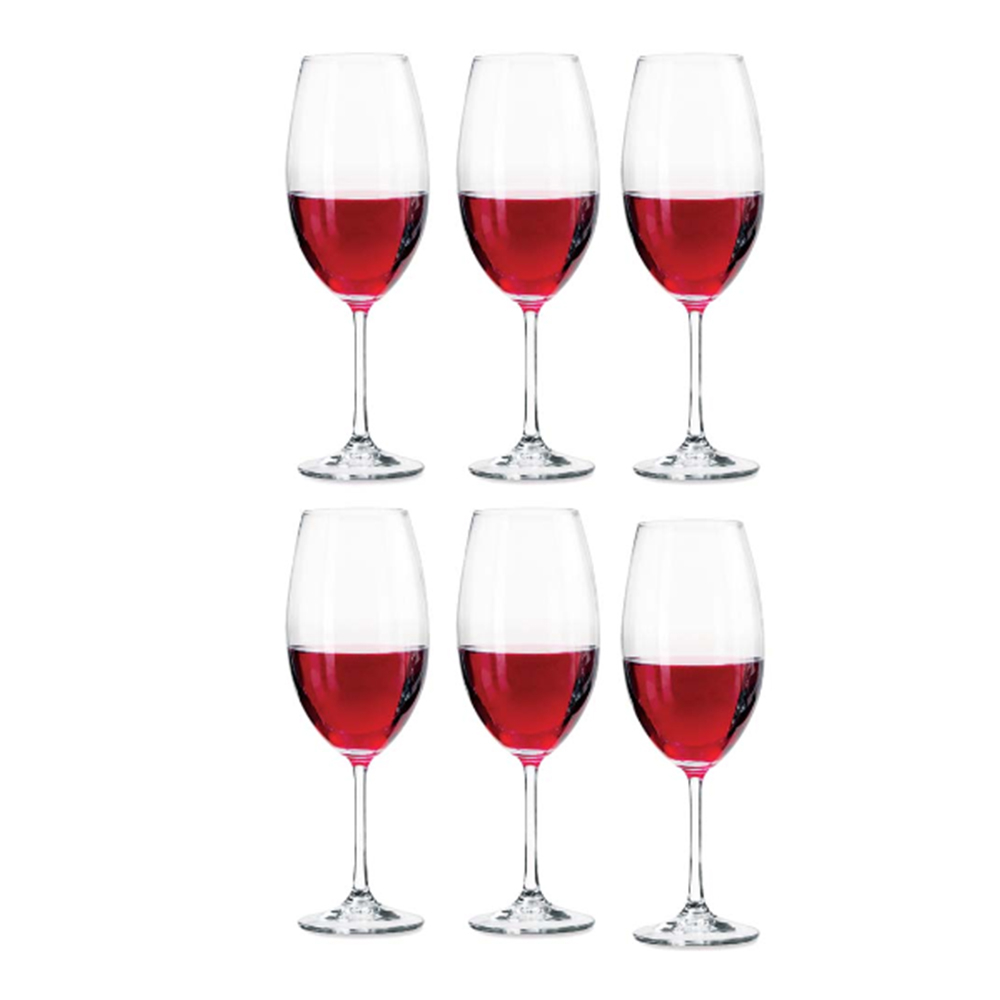 Jogo C / 6 Tacas Para Vinho Tinto Sauvignon Bohemia Barbara 510 Ml