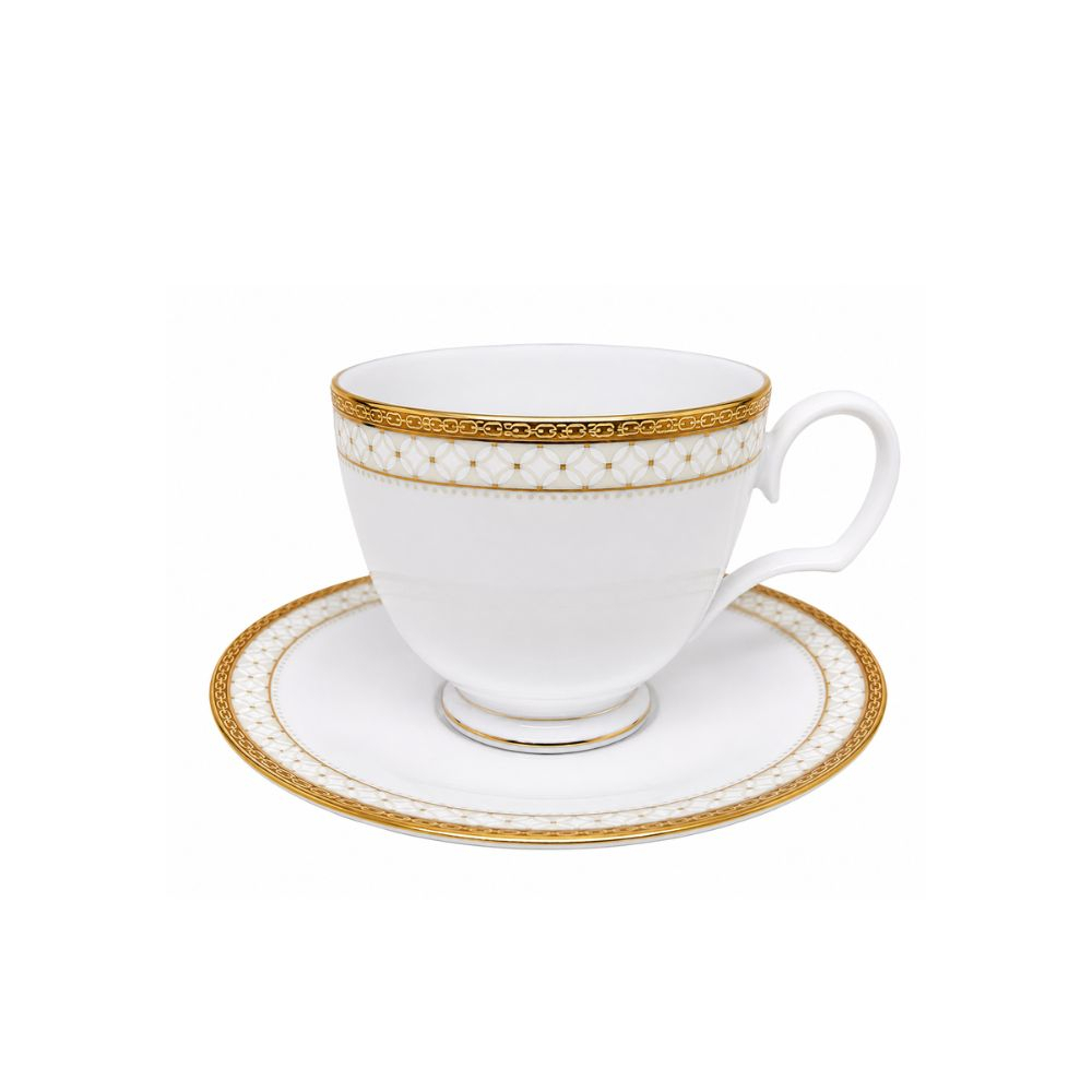 Jogo C/ 6 Xicaras Para Cha Noritake Rochester Gold 200 Ml Jogo C/ 6 Xicaras Para Cha Noritake Rochester Gold 200 Ml