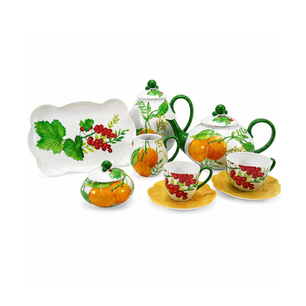 Jogo Cha e Cafe C/ 29 Pecas Royal Limoges Mazarin Fruits