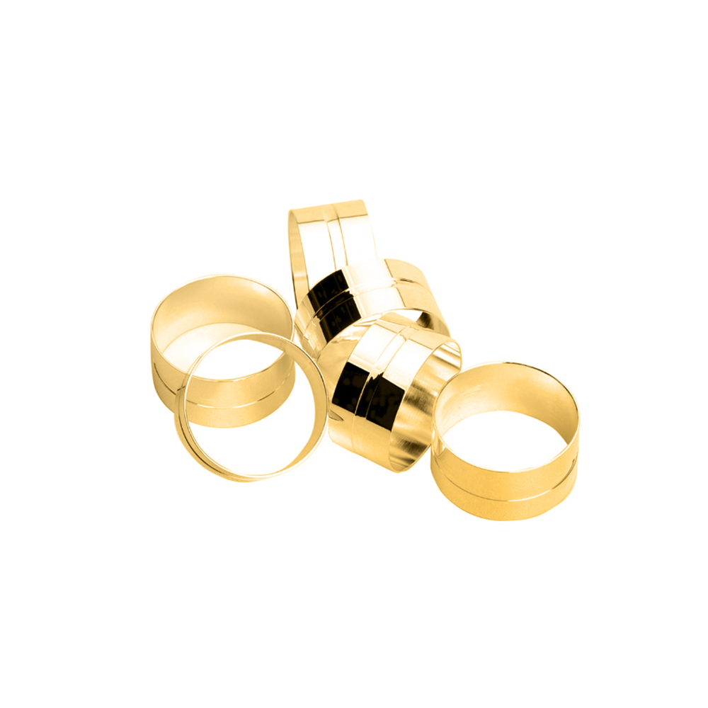 Jogo de Argolas de Guardanapo Riva Giardini Ouro 24k - 6 Peças Jogo de Argolas de Guardanapo Riva Giardini Ouro 24k - 6 Peças