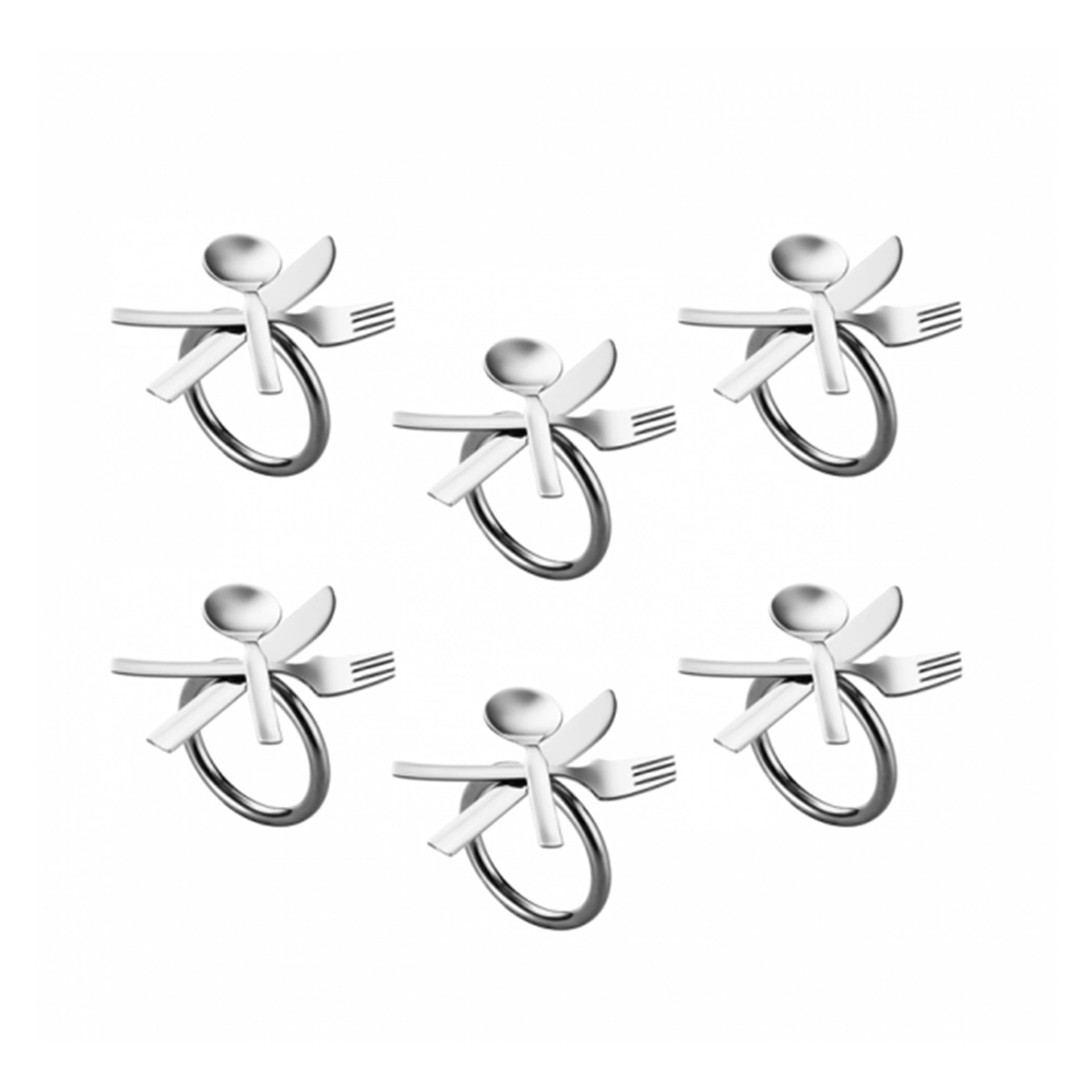 Jogo de Argolas de Guardanapo Riva Manuela Aco Inox Jogo de Argolas de Guardanapo Riva Manuela Aco Inox