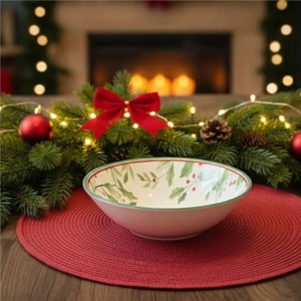 Jogo de Bowls Azevinho Ceramica Alleanza  6 Pecas