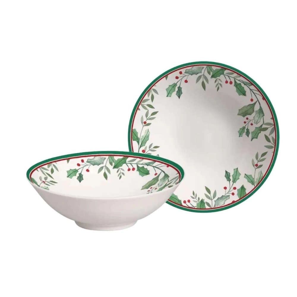 Jogo de Bowls Azevinho Ceramica Alleanza  6 Pecas