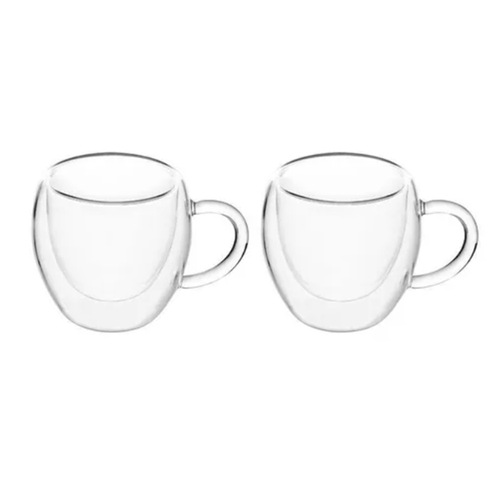 Jogo de Canecas Haüskraft Parede Dupla Doppio 80 Ml - 2 Peças