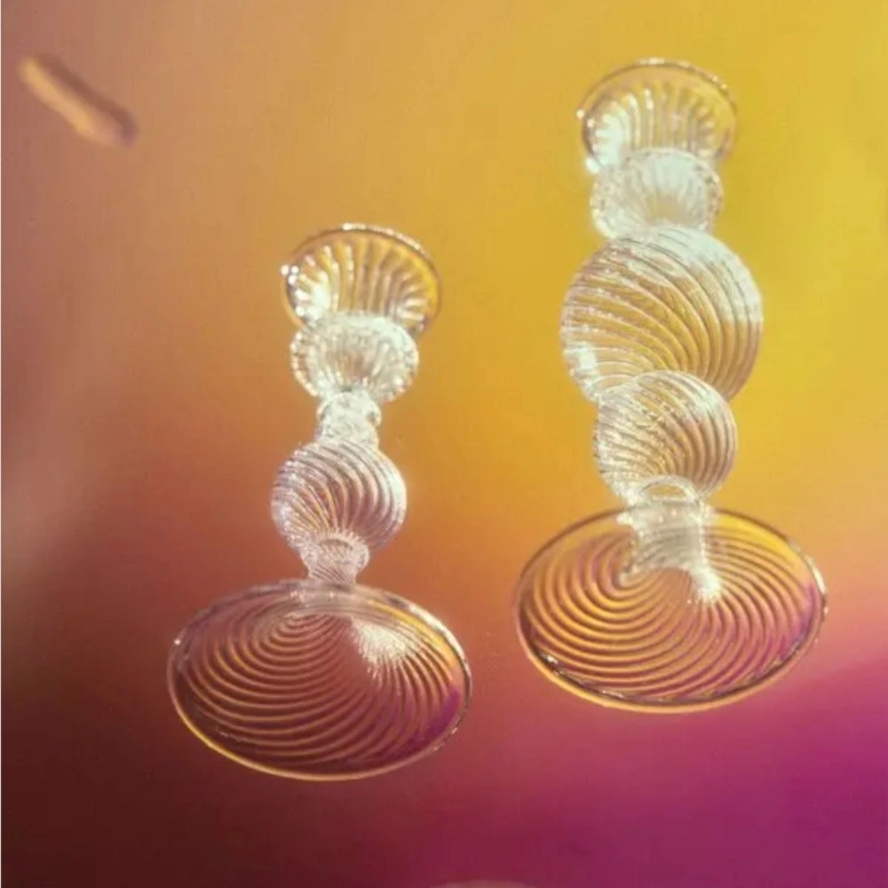 Jogo de Castiçais Christofle Tourbillon 2 Peças Jogo de Castiçais Christofle Tourbillon 2 Peças