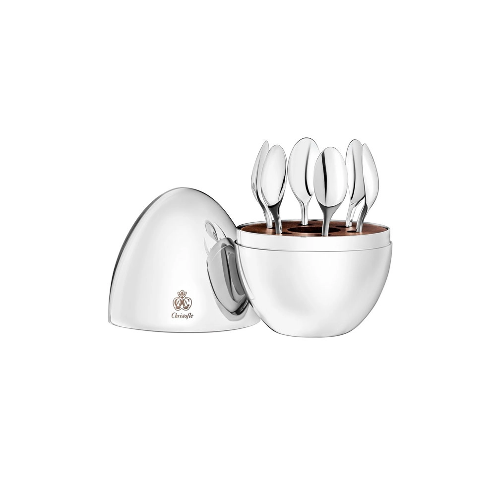 Jogo de Colheres Para Cafe Christofle Mood Prata Jogo de Colheres Para Cafe Christofle Mood Prata
