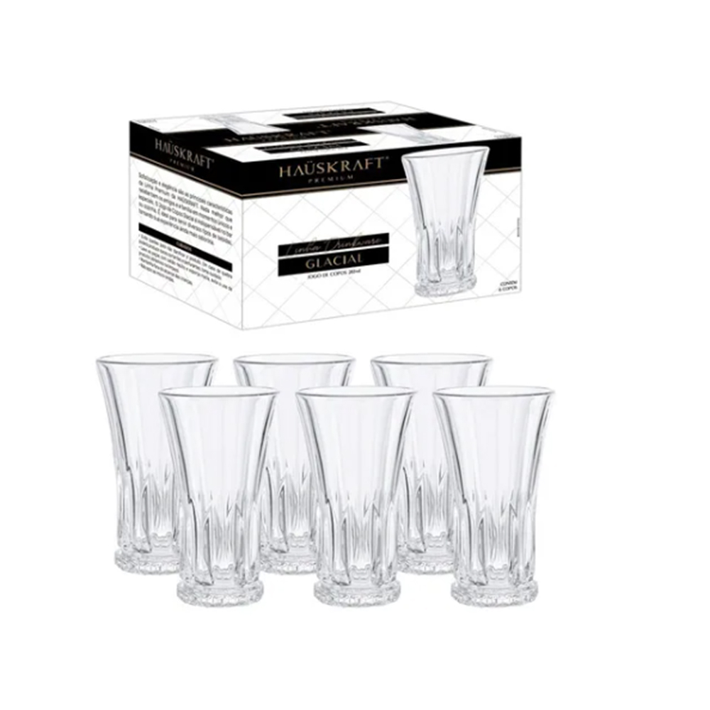 Jogo de Copos Long Drink Haüskraft Glacial 265 Ml - 6 Peças