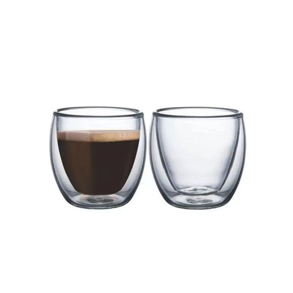 Jogo de Copos Para Café Espresso Parede Dupla Bono Home 80 Ml - 2 Peças