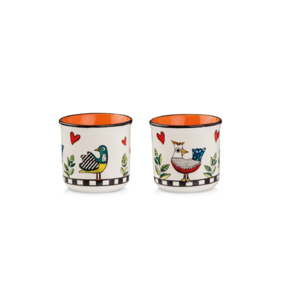 Jogo de Copos Para Espresso Egan Cocoricó 90 Ml - 2 Peças Jogo de Copos Para Espresso Egan Cocoricó 90 Ml - 2 Peças