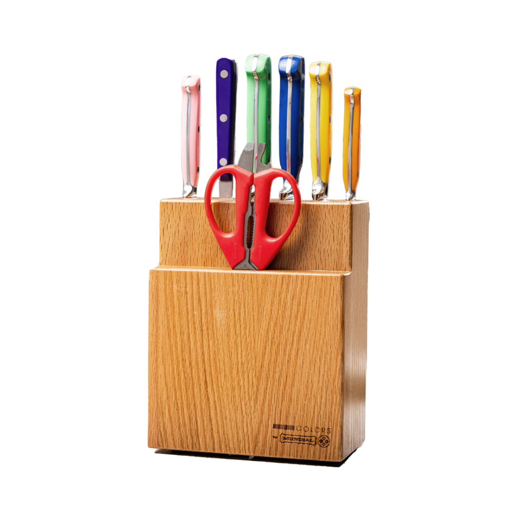 Jogo de Facas C/cepo Em Madeira Colors Mundial 7 Pcs Jogo de Facas C/cepo Em Madeira Colors Mundial 7 Pcs