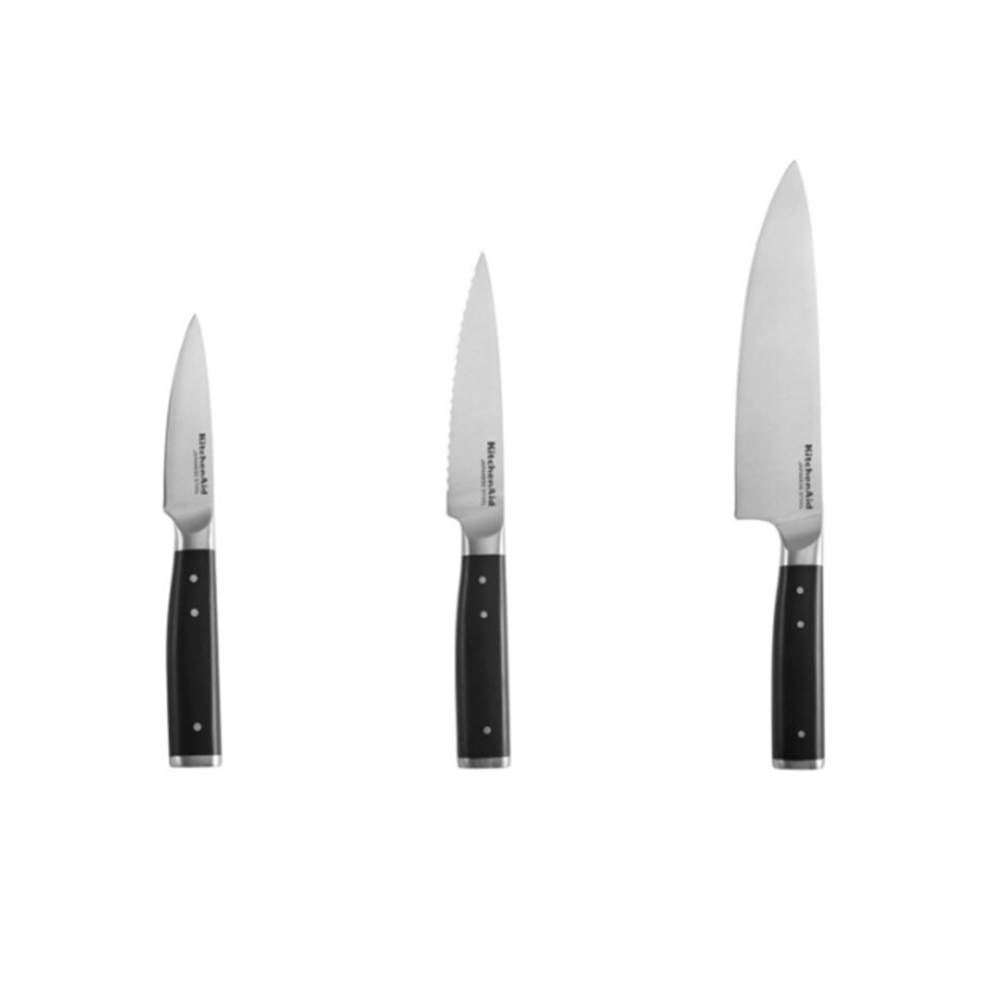 Jogo de Facas do Chef Forjadas Kitchenaid Gourmet - 3 Peças Jogo de Facas do Chef Forjadas Kitchenaid Gourmet - 3 Peças