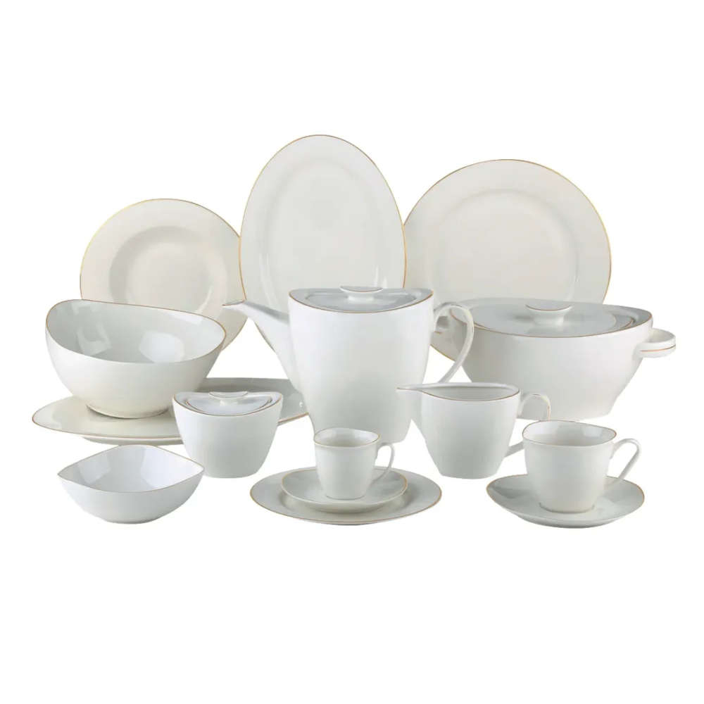 Jogo de Jantar 50 Pecas Adelle Filete Ouro L'hermitage