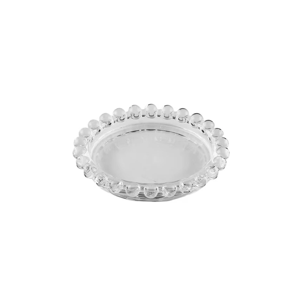 Jogo de Mini Pratos Wolff Pearl Transparente 10 Cm - 4 Pecas