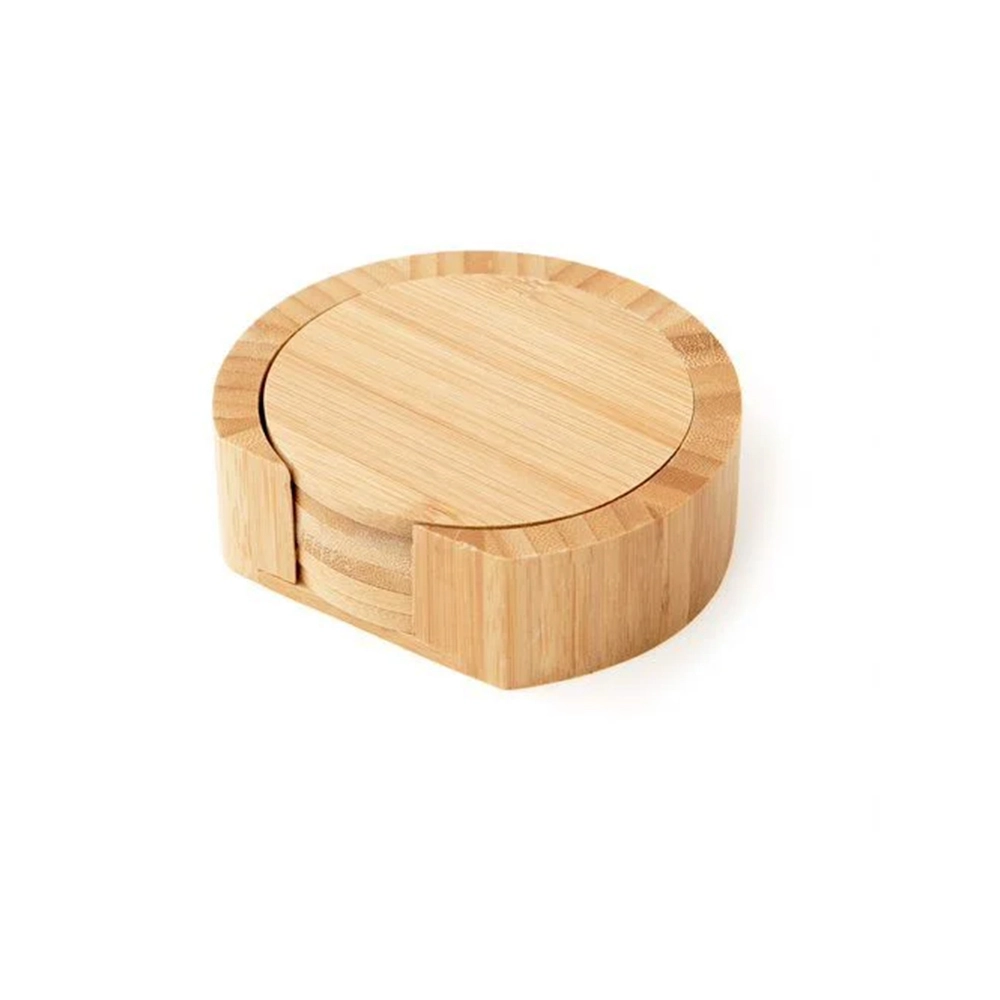 Jogo de Porta Copos Redondos Oikos Bambu - 6 Peças
