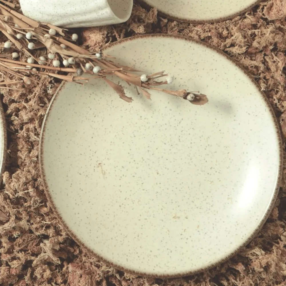 Jogo de Pratos de Sobremesa Coup Vanilla Ceramica Alleanza Jogo de Pratos de Sobremesa Coup Vanilla Ceramica Alleanza