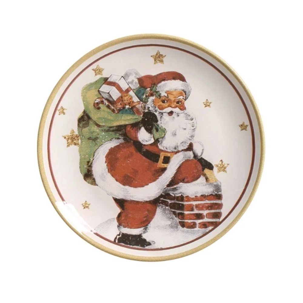 Jogo de Pratos Para Sobremesa Porto Brasil Coup Santa Claus 20,5 Cm - 6 Peças Jogo de Pratos Para Sobremesa Porto Brasil Coup Santa Claus 20,5 Cm - 6 Peças