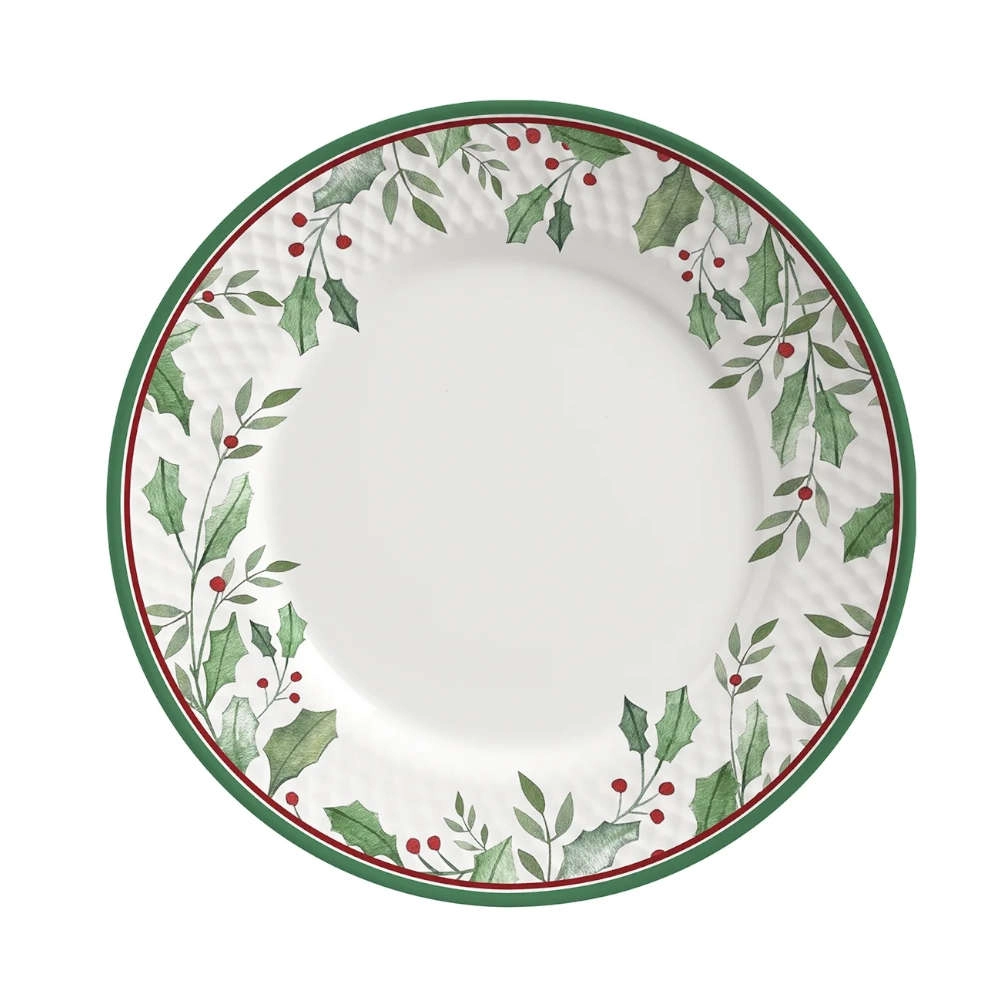 Jogo de Pratos Rasos Azevinho Ceramica Alleanza 6 Pecas Jogo de Pratos Rasos Azevinho Ceramica Alleanza 6 Pecas