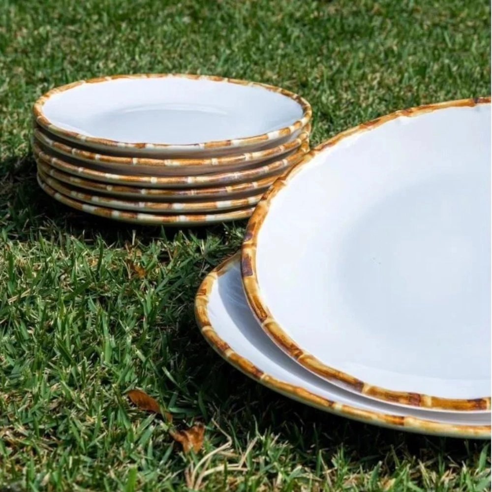 Jogo de Pratos Rasos Scalla Bambu - 6 Pecas Jogo de Pratos Rasos Scalla Bambu - 6 Pecas