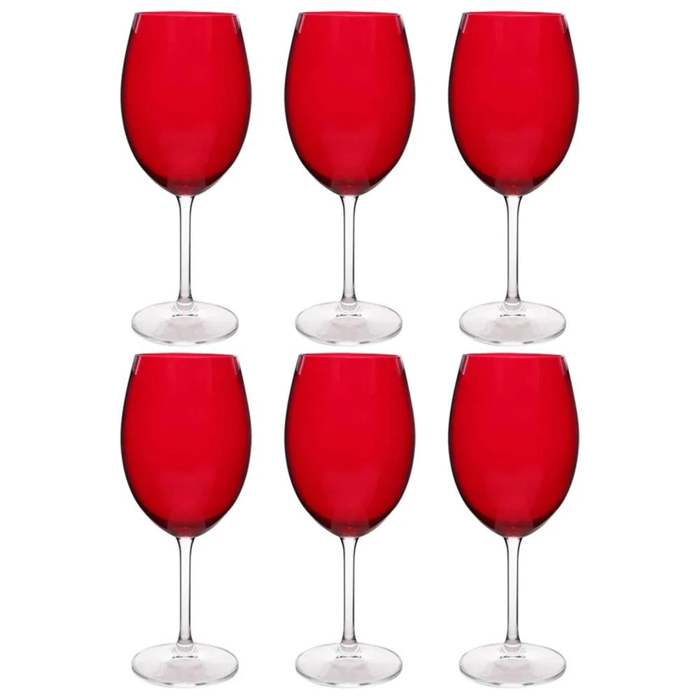 Jogo de Tacas P/ Vinho Tinto Bohemia Gastro Vermelho 450 Ml Jogo de Tacas P/ Vinho Tinto Bohemia Gastro Vermelho 450 Ml