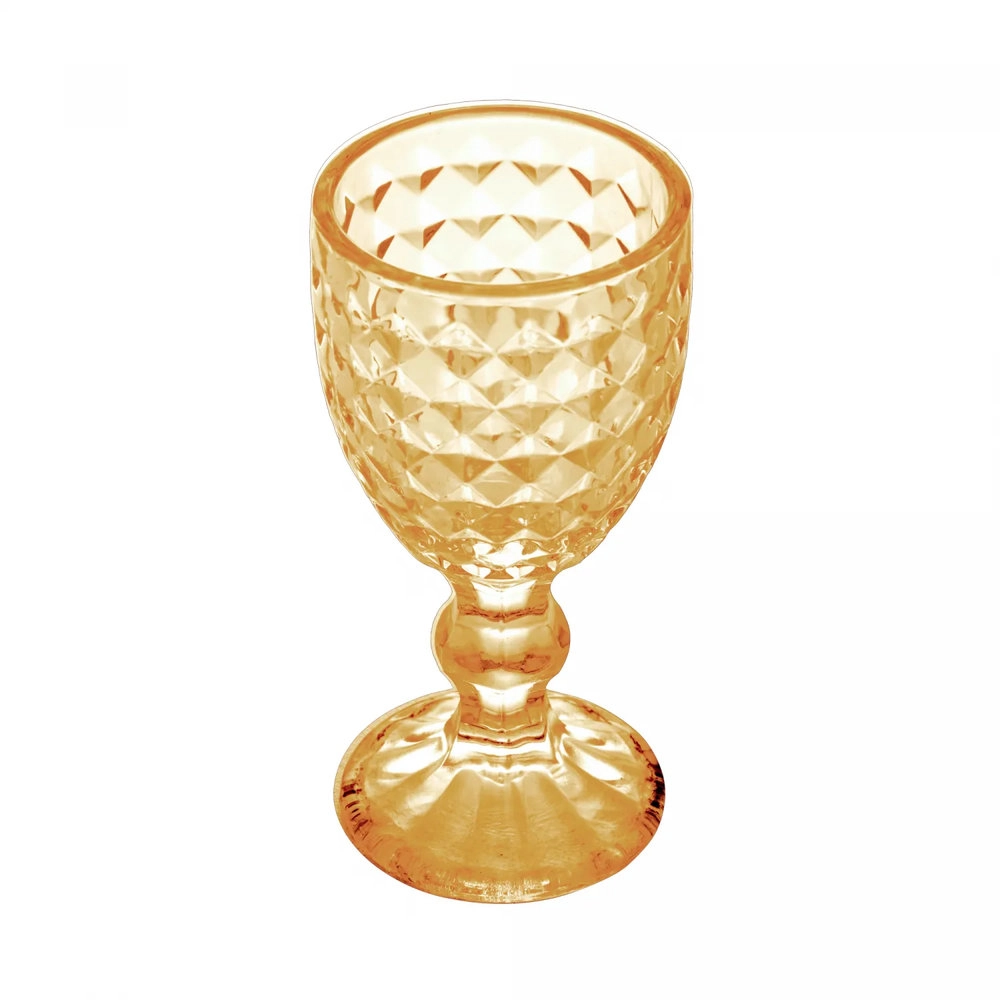 Tacas Para Agua Lyor Bico de Abacaxi Ambar Metalizado 260 Ml - 6 Pecas