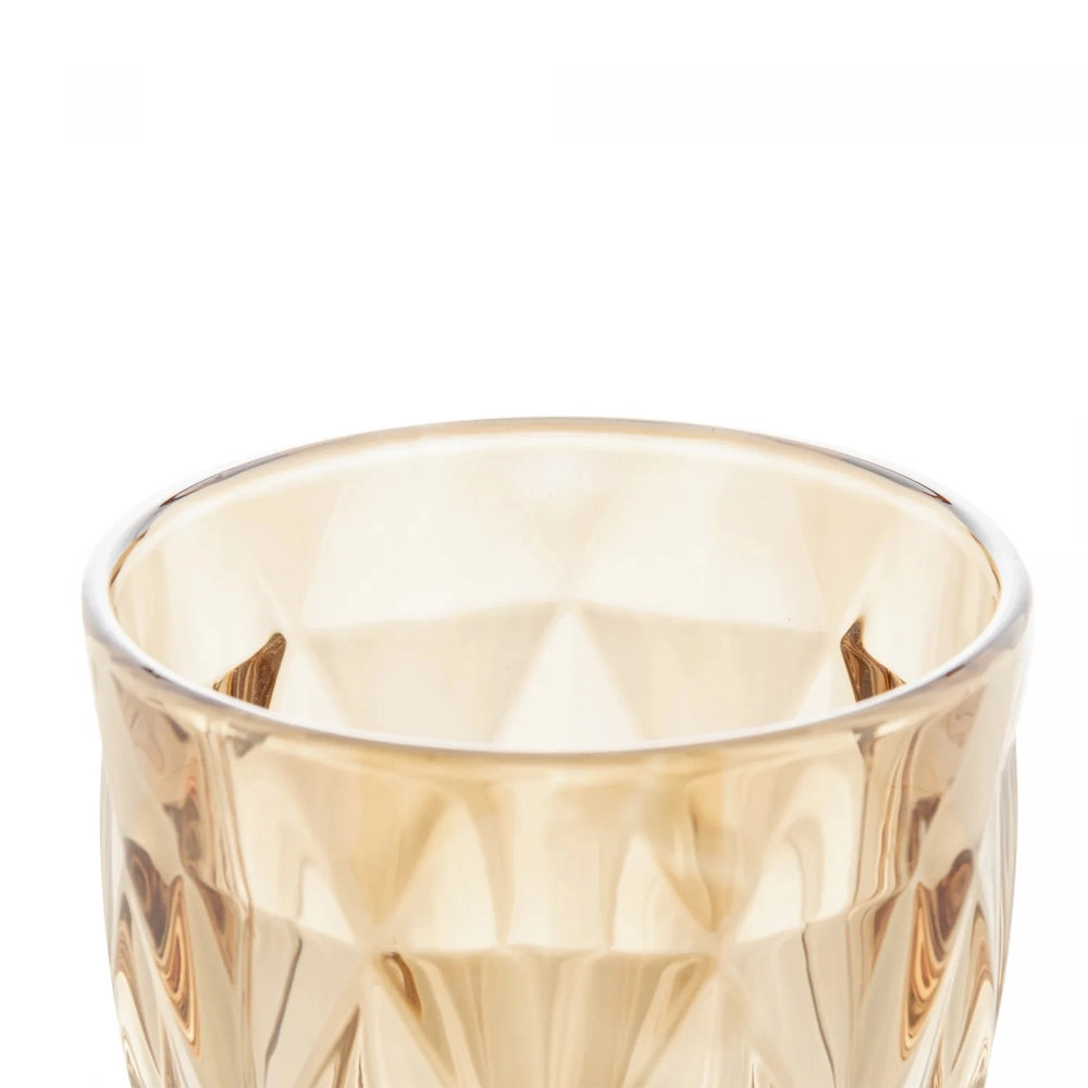 Jogo de Tacas Para Agua Lyor Diamond Metalizada Ambar 325 Ml - 6 Pecas Jogo de Tacas Para Agua Lyor Diamond Metalizada Ambar 325 Ml - 6 Pecas