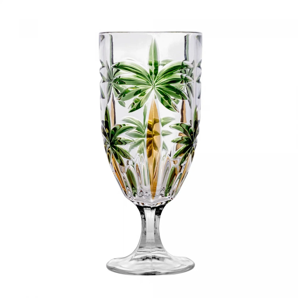 Jogo de Tacas Para Agua Wolff Sprayed Palm Tree 450 Ml - 6 Pecas