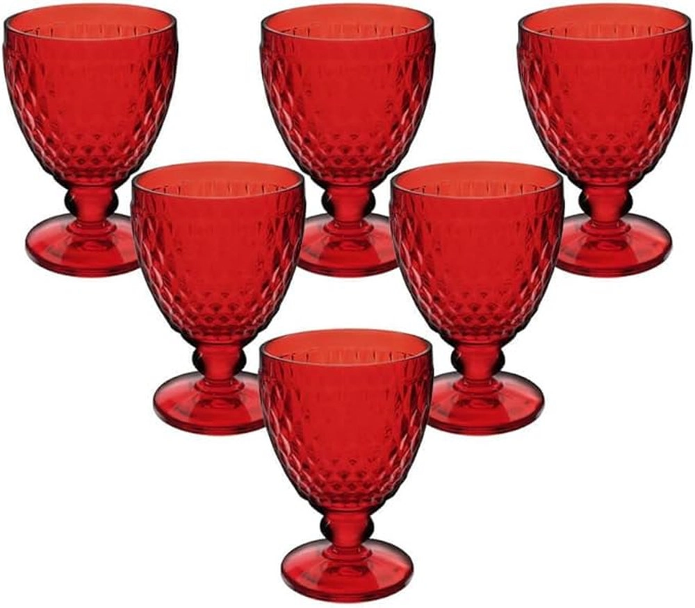 Jogo de Tacas Para Vinho Dynasty Diamond Vermelha 250 Ml - 6 Pecas