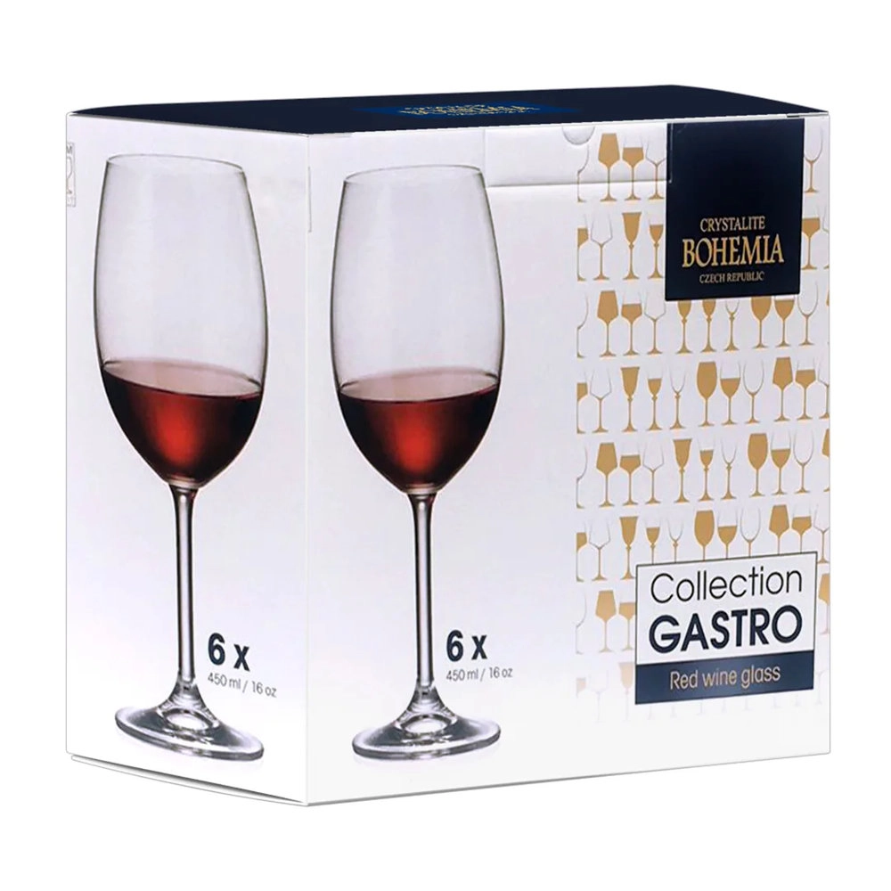 Jogo de Tacas Para Vinho Tinto Bohemia Gastro 450 Ml - 6 Pecas Jogo de Tacas Para Vinho Tinto Bohemia Gastro 450 Ml - 6 Pecas