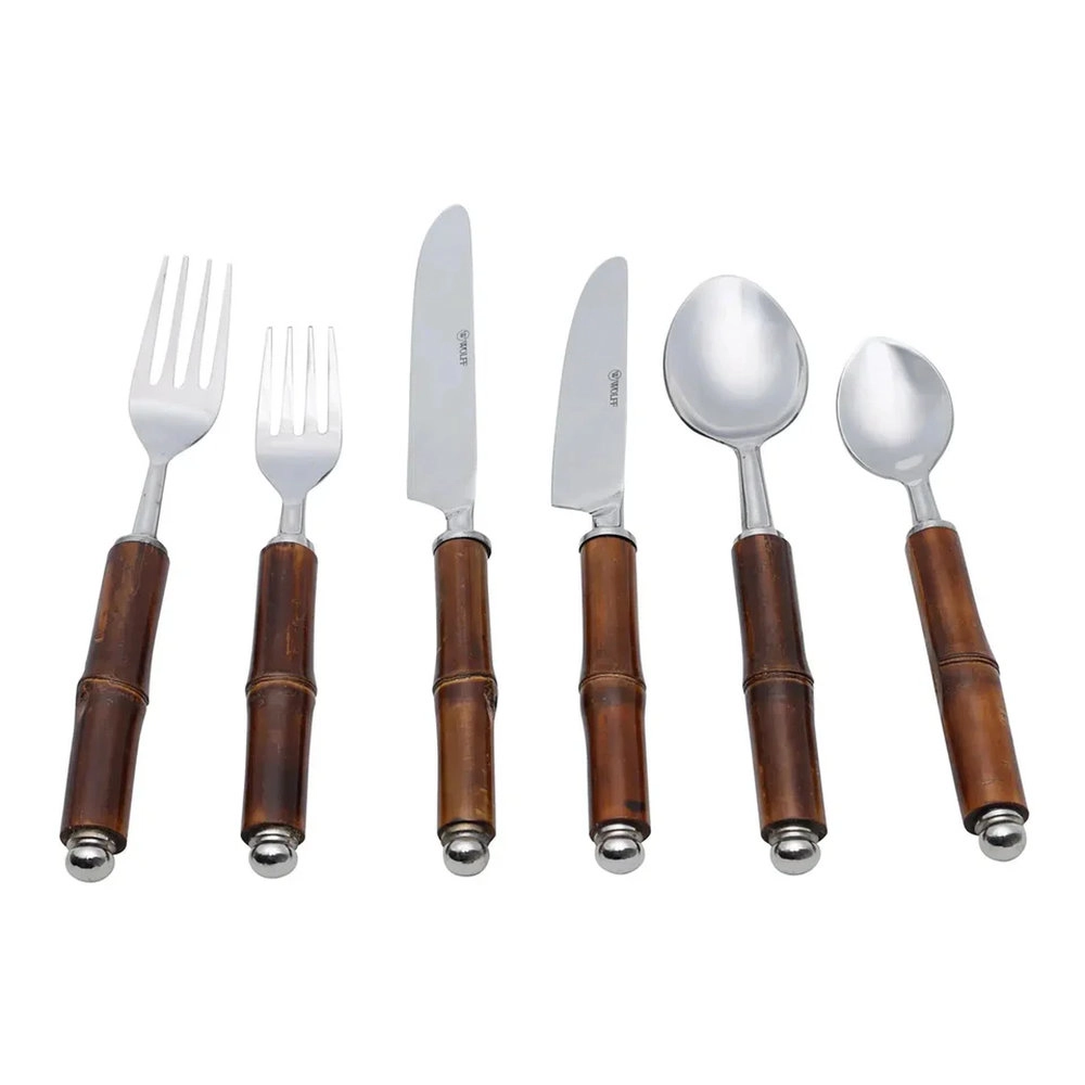 Jogo de Talheres de Mesa Wolff Bamboo Escuro - 6 Pecas Jogo de Talheres de Mesa Wolff Bamboo Escuro - 6 Pecas