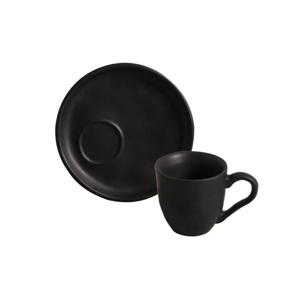 Jogo de Xícaras Para Café Com Pires Descentralizado Porto Brasil Bio Preto Matte 70 Ml - 6 Peças Jogo de Xícaras Para Café Com Pires Descentralizado Porto Brasil Bio Preto Matte 70 Ml - 6 Peças