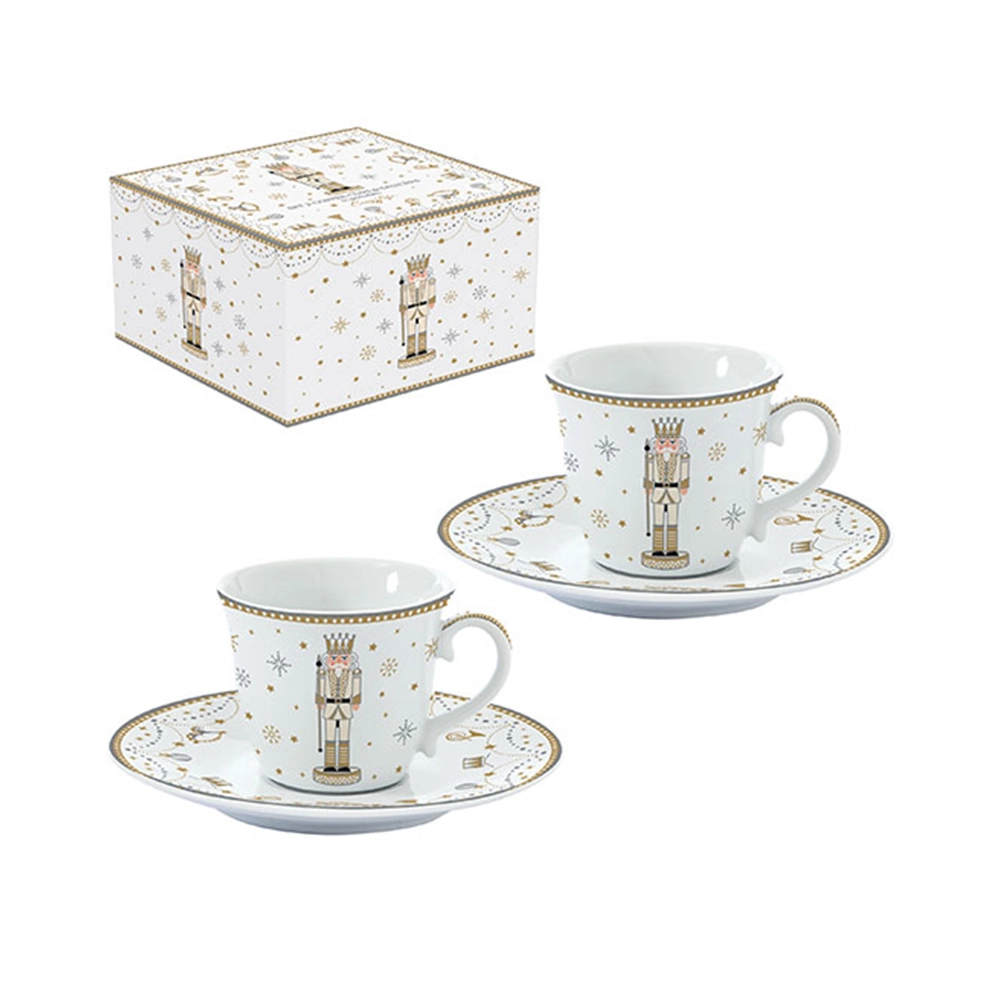 Jogo de Xícaras Para Café Com Pires Easy Life Royal Nutcrackers 80 Ml - 2 Peças