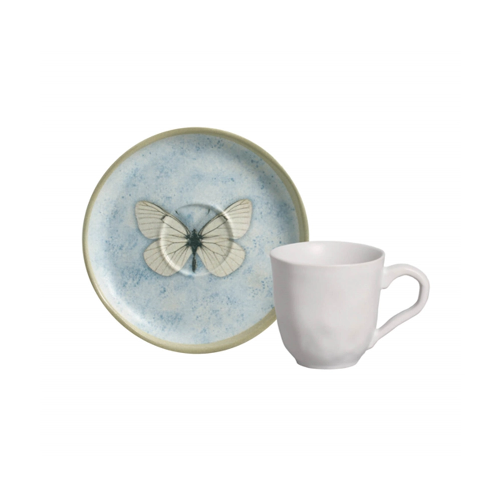 Jogo de Xícaras Para Café Com Pires Porto Brasil Bio Animália 120 Ml - 6 Peças