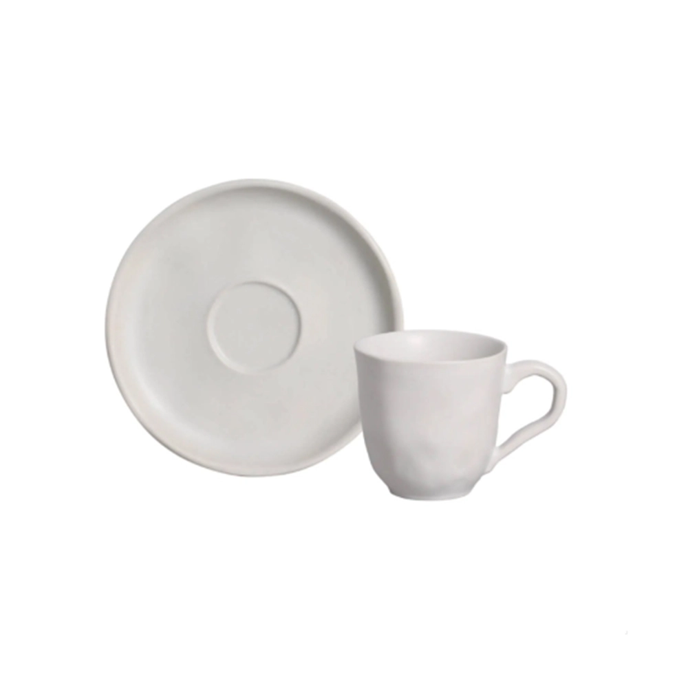 Jogo de Xícaras Para Café Com Pires Porto Brasil Bio Stoneware Vit 120 Ml - 6 Peças