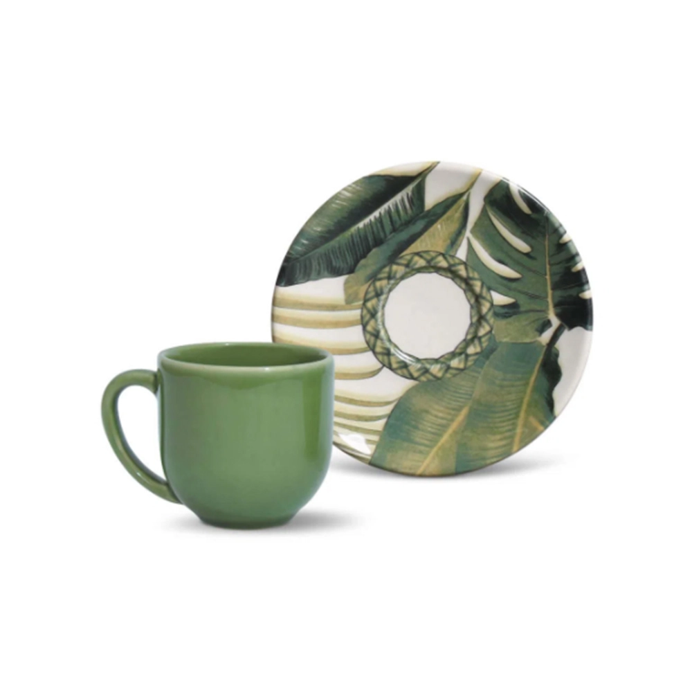 Jogo de Xícaras Para Café Com Pires Porto Brasil Coup Foliage 112 Ml - 6 Peças Jogo de Xícaras Para Café Com Pires Porto Brasil Coup Foliage 112 Ml - 6 Peças